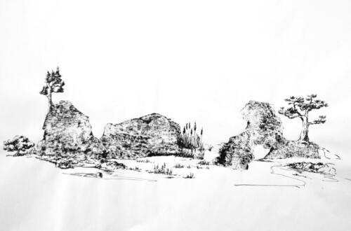 Landschaft Mischtechnik